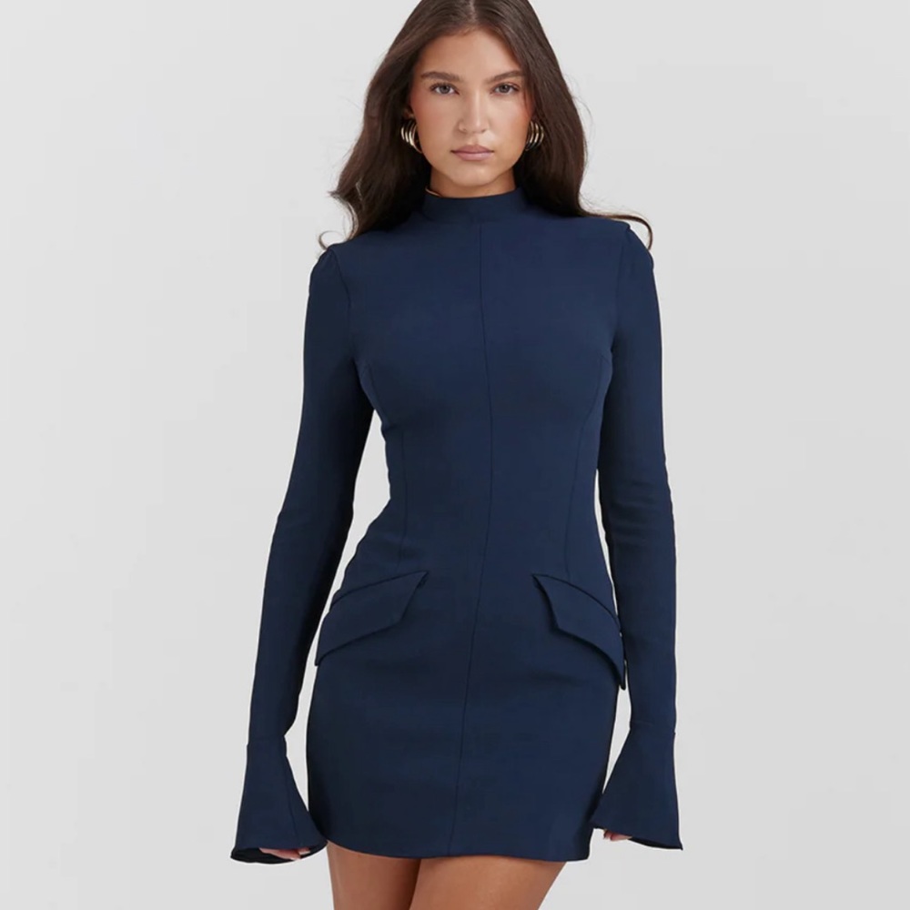 Navy Blue Cocktail Minidress - Size M